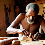 **Prompt 1: The Soul of Eritrean Craftsmanship**
    An elderly Eritrean master wood carver, hands weathered with experience, meticulously shaping a piece of warm, textured olive wood into an intricate African animal totem—perhaps a majestic lion or a graceful giraffe. The scene is set in a rustic, sun-drenched workshop, where traditional handmade tools (chisels, knives) are scattered alongside fine wood shavings. Emphasize the detailed carving lines, the natural grain of the wood, and the profound concentration on the artisan's face, conveying a sense of deep cultural heritage, patience, and the soulful essence of traditional craftsmanship. Warm, earthy tones and soft, natural lighting.