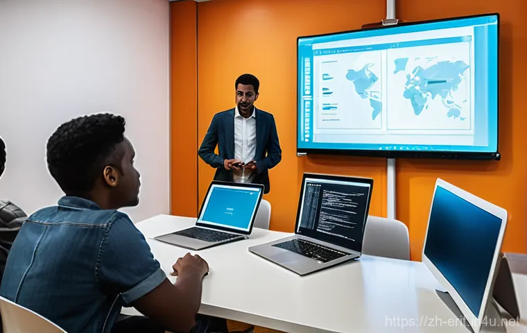 에리트레아와 IT 산업 - **Prompt:** A visually stunning panoramic view of a futuristic, eco-friendly data center nestled gra...