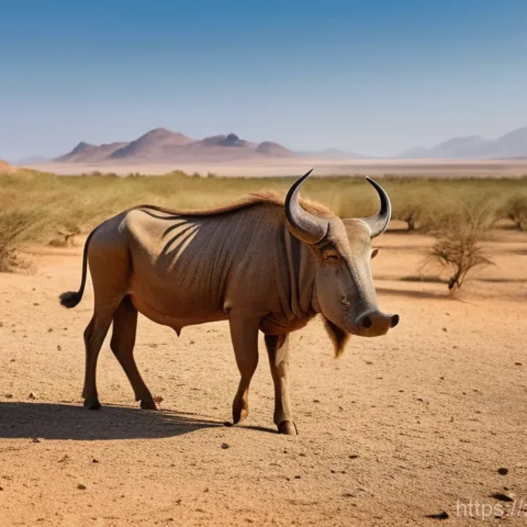 에리트레아 사막 생태계 - **Prompt:** A majestic Eritrean warthog, with its distinctive facial warts and coarse brown fur, sta...