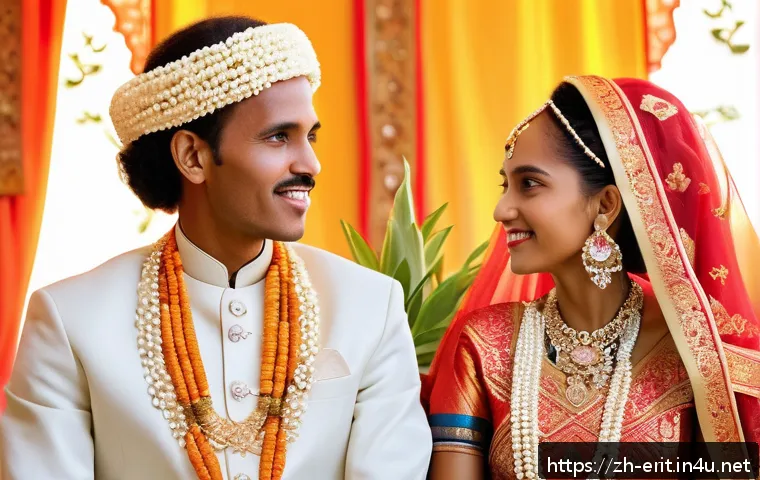 에리트레아의 전통 결혼식 - A vibrant Eritrean wedding scene featuring a bride and groom in traditional attire: the bride wears ...