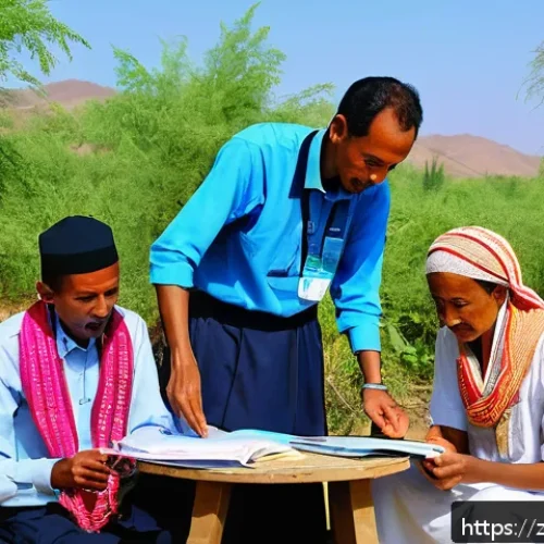 에리트레아 NGO 활동 - A vibrant rural community meeting in Eritrea, featuring diverse local residents gathered outdoors ar...